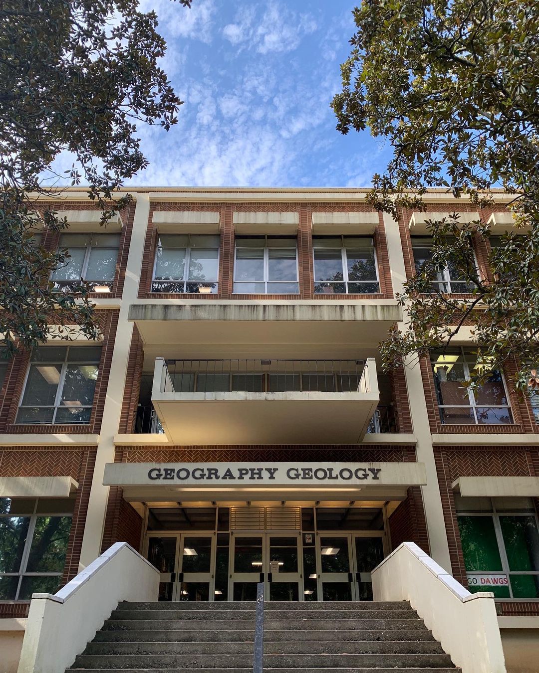 The Geography-Geology building at the University of Georgia (https://twitter.com/UGAadmissions/status/1398002734742347783)